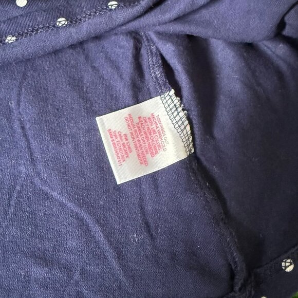 Faded Glory Crew Neck Anchor Nautical Polka Dot Pink & Navy T-shirt Dress Size L - Picture 6 of 11